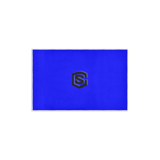 BLUE SMALL AREA RUG WITH BLACK LOGO Area Rug 2.6' x 1.7'