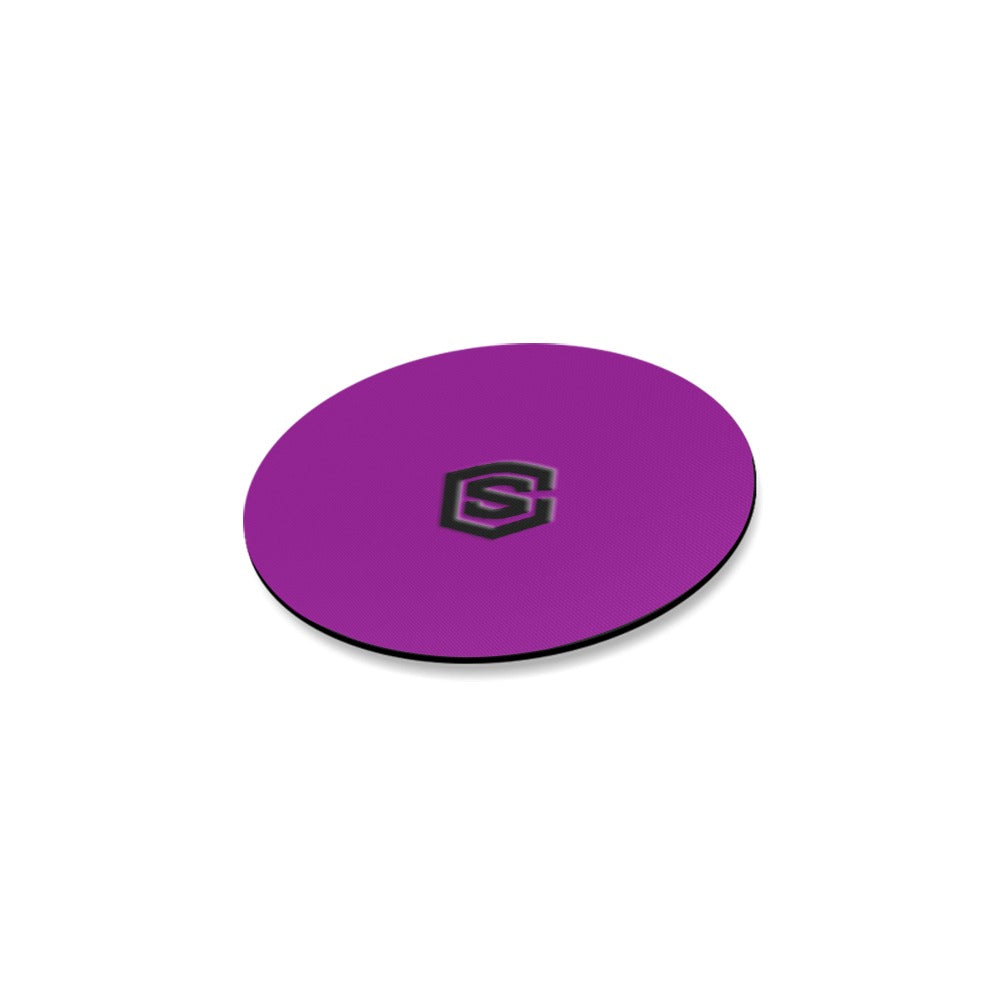 Purple Round Coaster with Black Logo Round Coaster