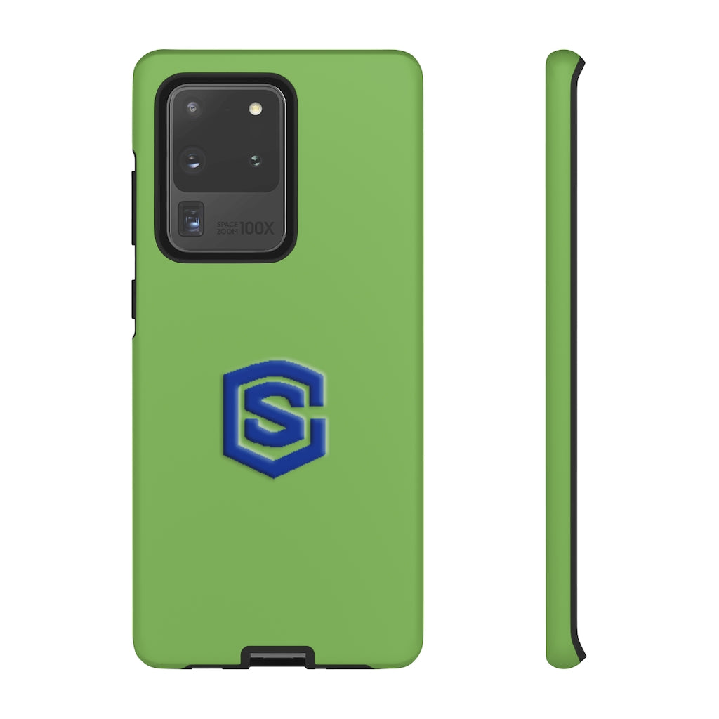 Green Tough Cases Blue Logo
