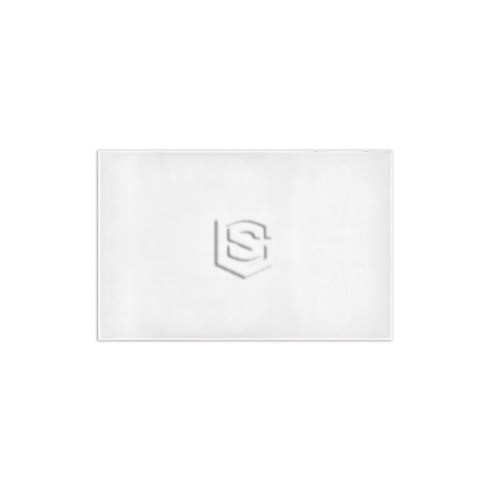 White Area Rug 2.6' x 1.7' with White Logo Area Rug 2.6' x 1.7'