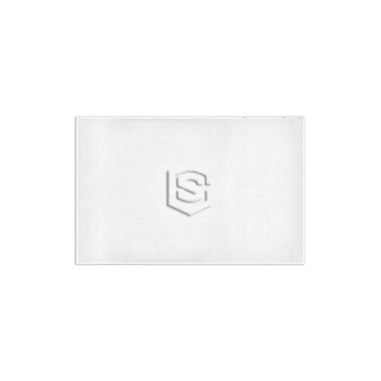 White Area Rug 2.6' x 1.7' with White Logo Area Rug 2.6' x 1.7'