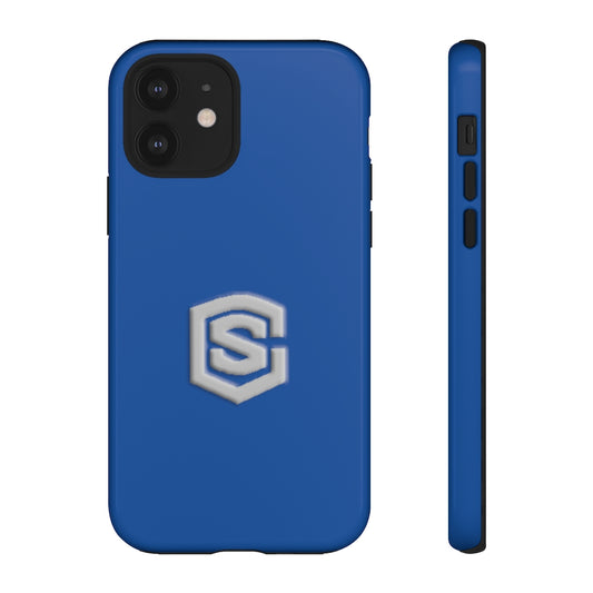 Blue Tough Cases Silver Logo
