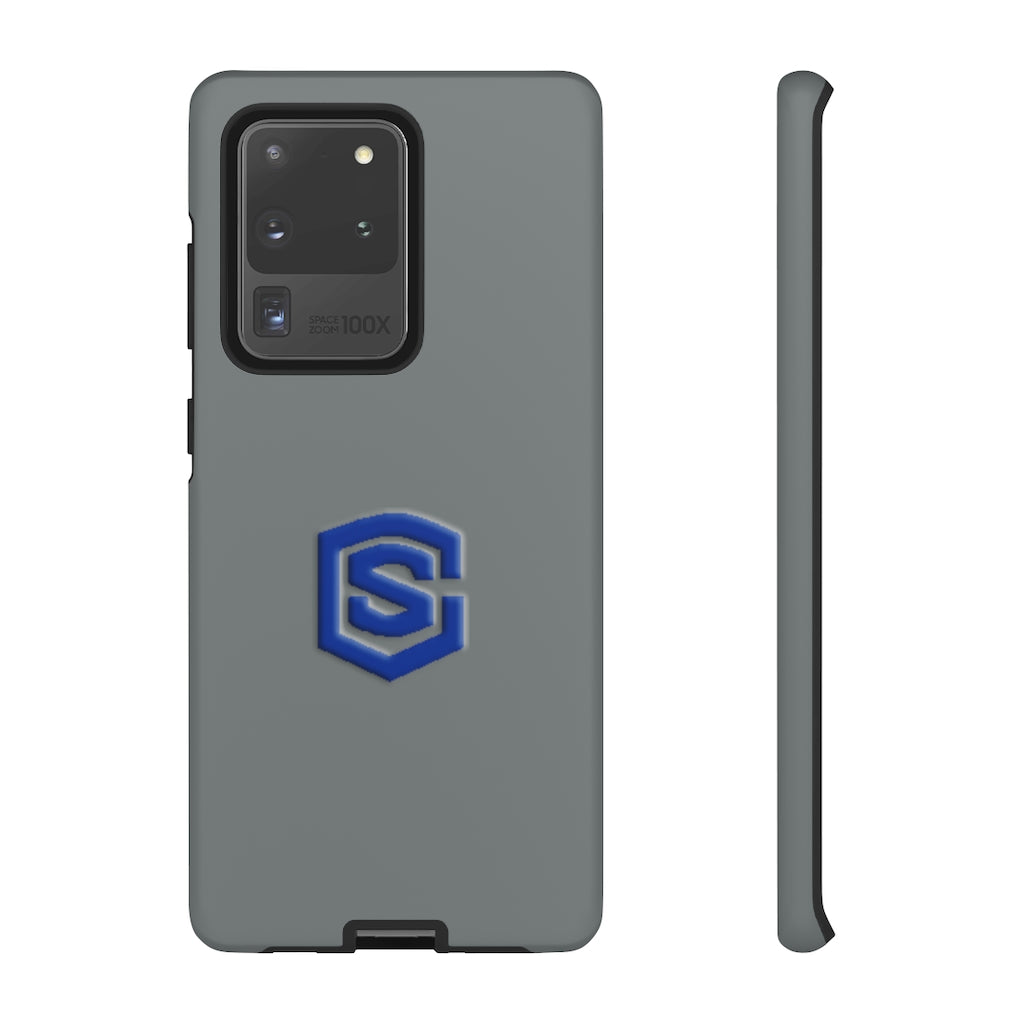 Grey Tough Cases Blue Logo