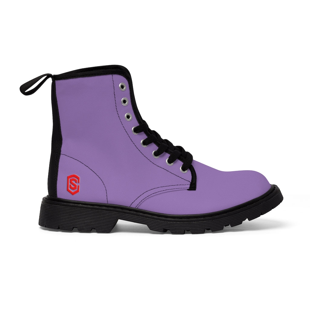 violet Men's Canvas Boots Red Logo