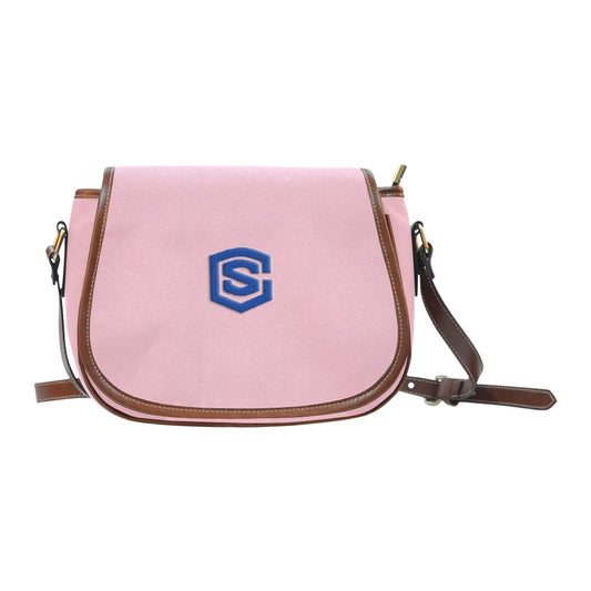 PINK Saddle Bag WITH BLUE LOGO Saddle Bag (Model 1649) (Small)