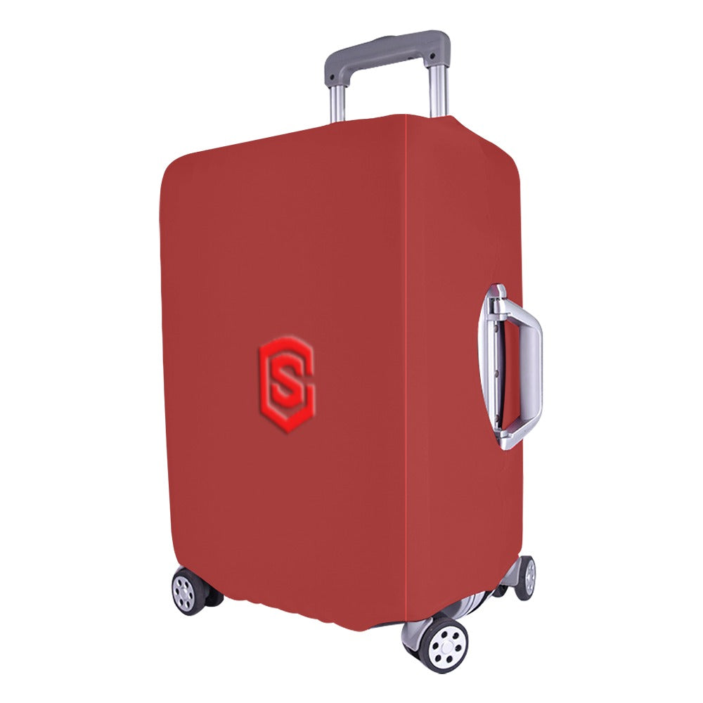 BROWN LUGGAGE COVER WITH RED LOGO Luggage Cover (Large Size) (26"-28")