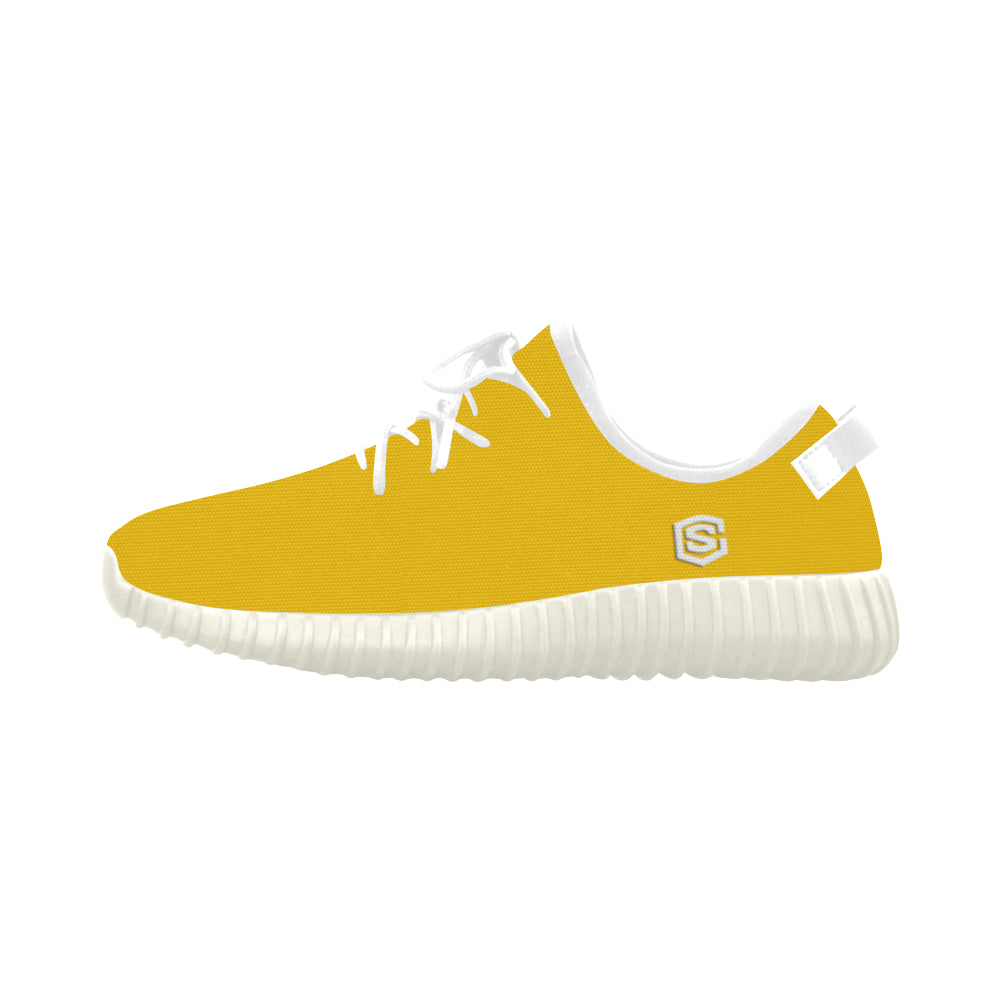 white logo Grus Women's Breathable Woven Running Shoes (Model 022)