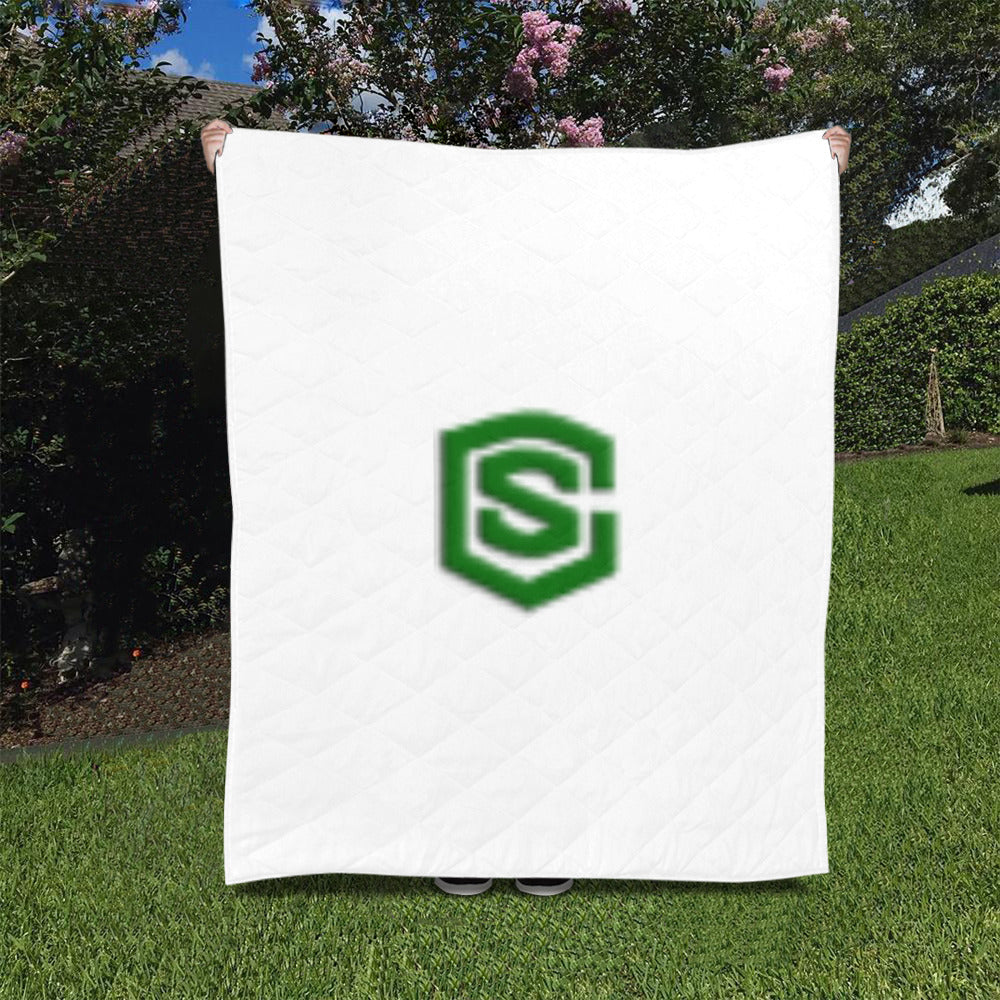 White Custom Quilt Yellow Logo Custom Quilt 50" x 60"