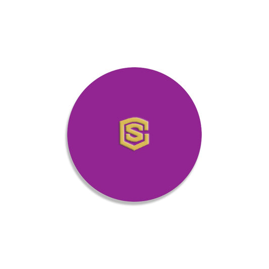 Purple Round Coaster with Gold Logo Round Coaster
