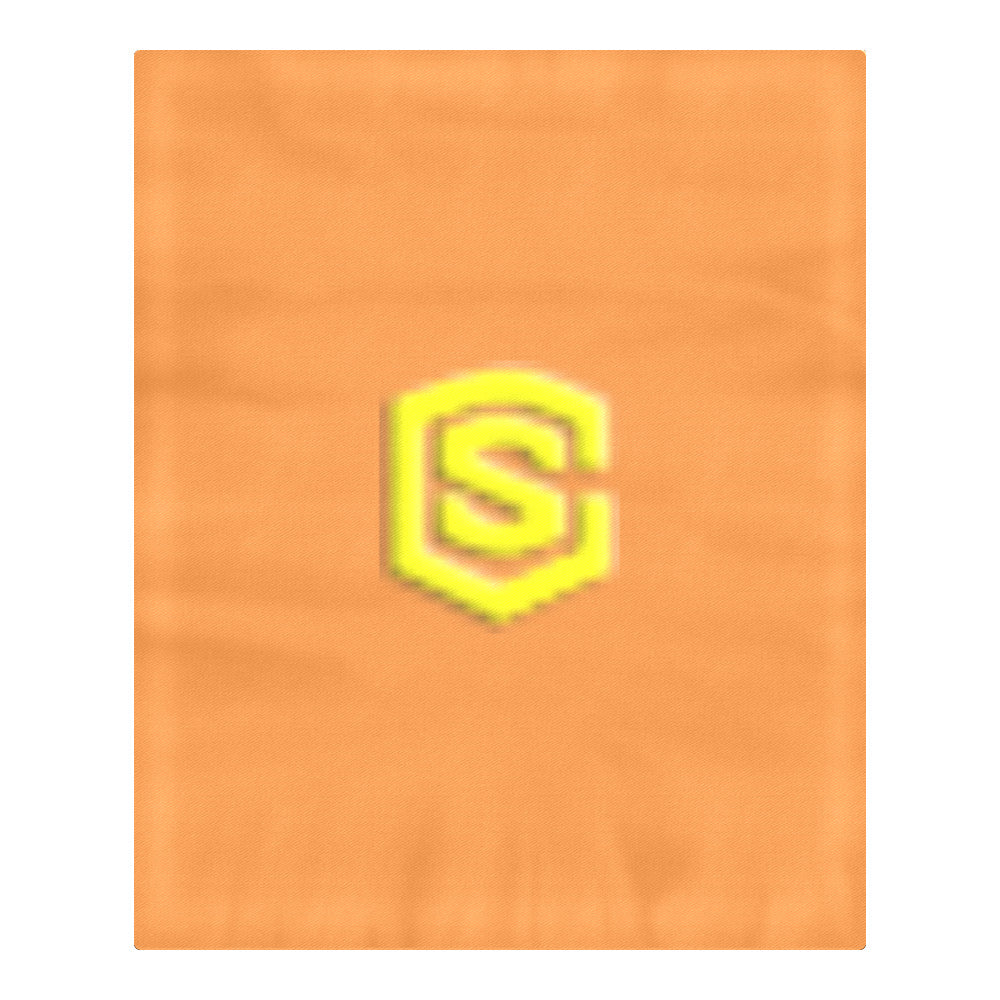 Orange Duvet Cover Yellow Logo 3-Piece Bedding Set (1 Duvet Cover 86"x70"; 2 Pillowcases 20"x30")(One Side)