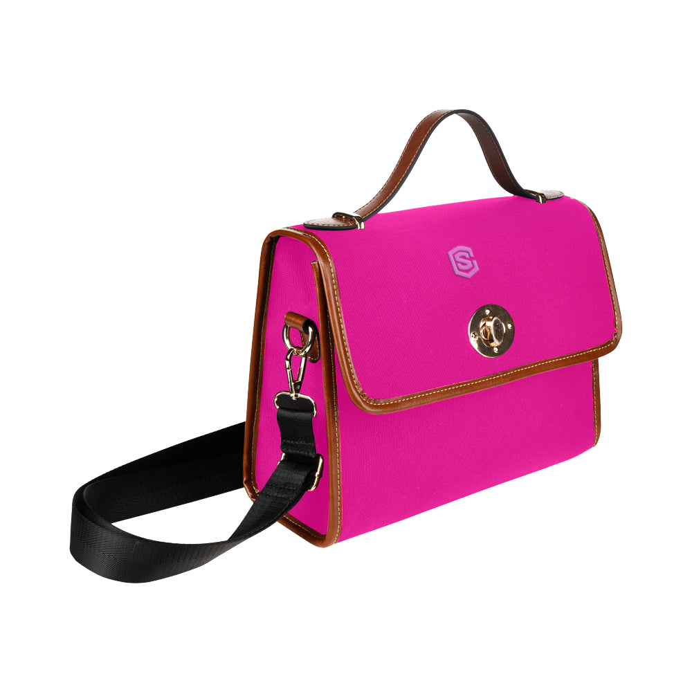 STRONG SCARLET WATERPROOF CANVAS BAG PINK logo Waterproof Canvas Bag/All Over Print (Model 1641)