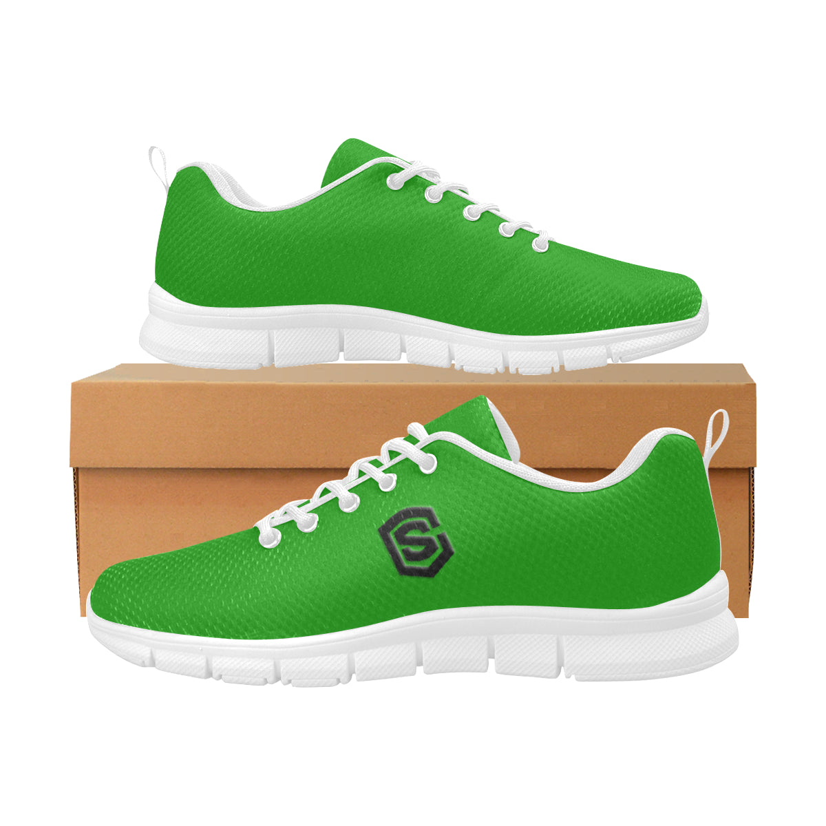 black logo Women's Breathable Running Shoes (Model 055)