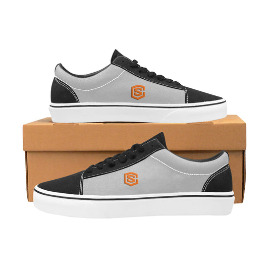 orange logo Men's Low Top Skateboarding Shoes (Model E001-2)