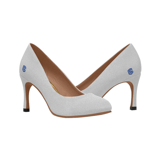 PINK Women's High Heels blue logo Women's High Heels (Model 048)