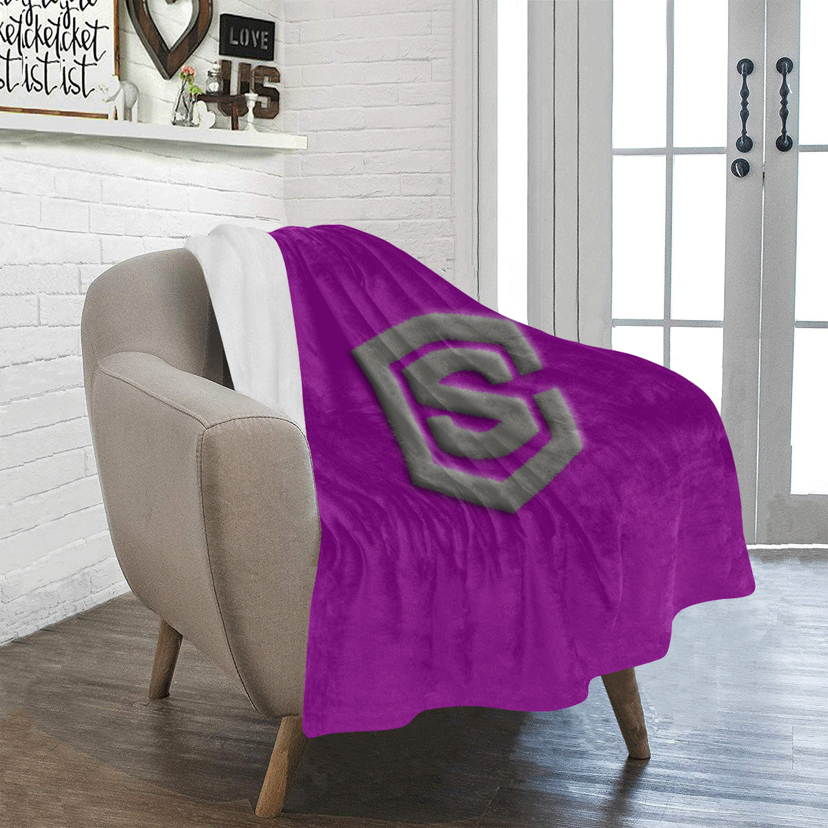 Purple Ultra-Soft Micro Fleece Blanket with Gray Logo Ultra-Soft Micro Fleece Blanket 30"x40"