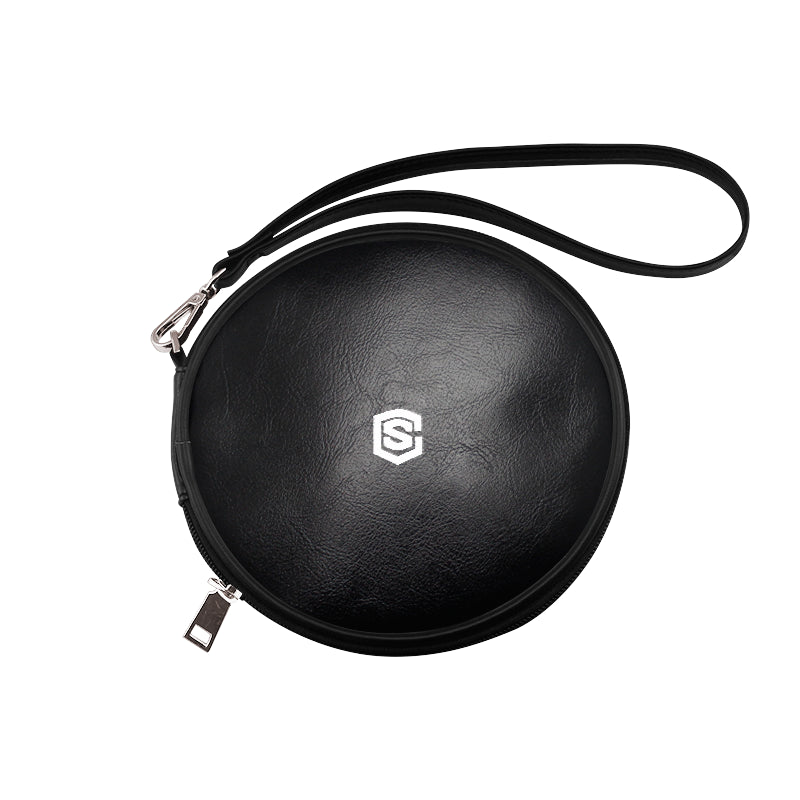 BLACK ROUND BAG white logo Round Makeup Bag (Model 1625)