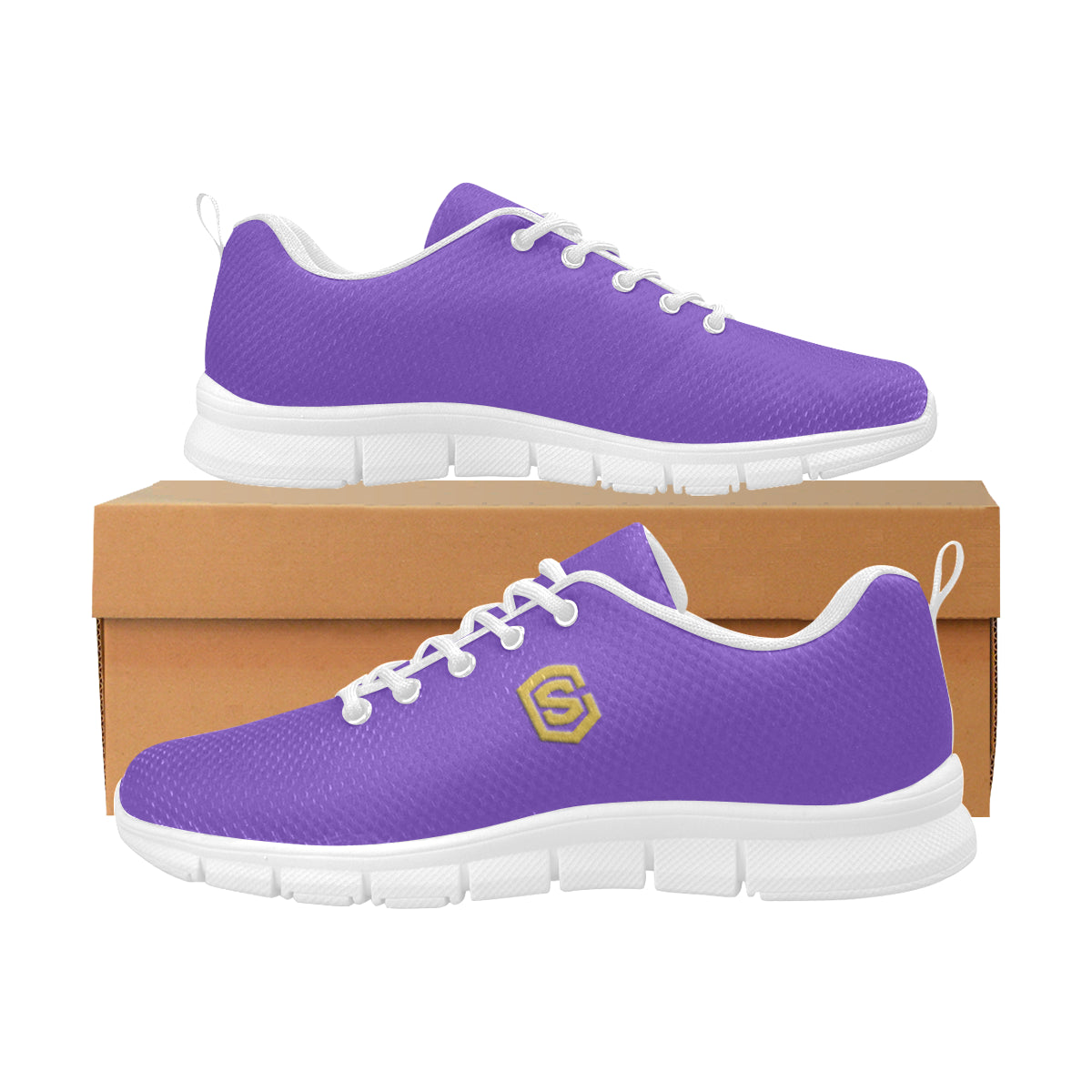 gold logo Women's Breathable Running Shoes (Model 055)