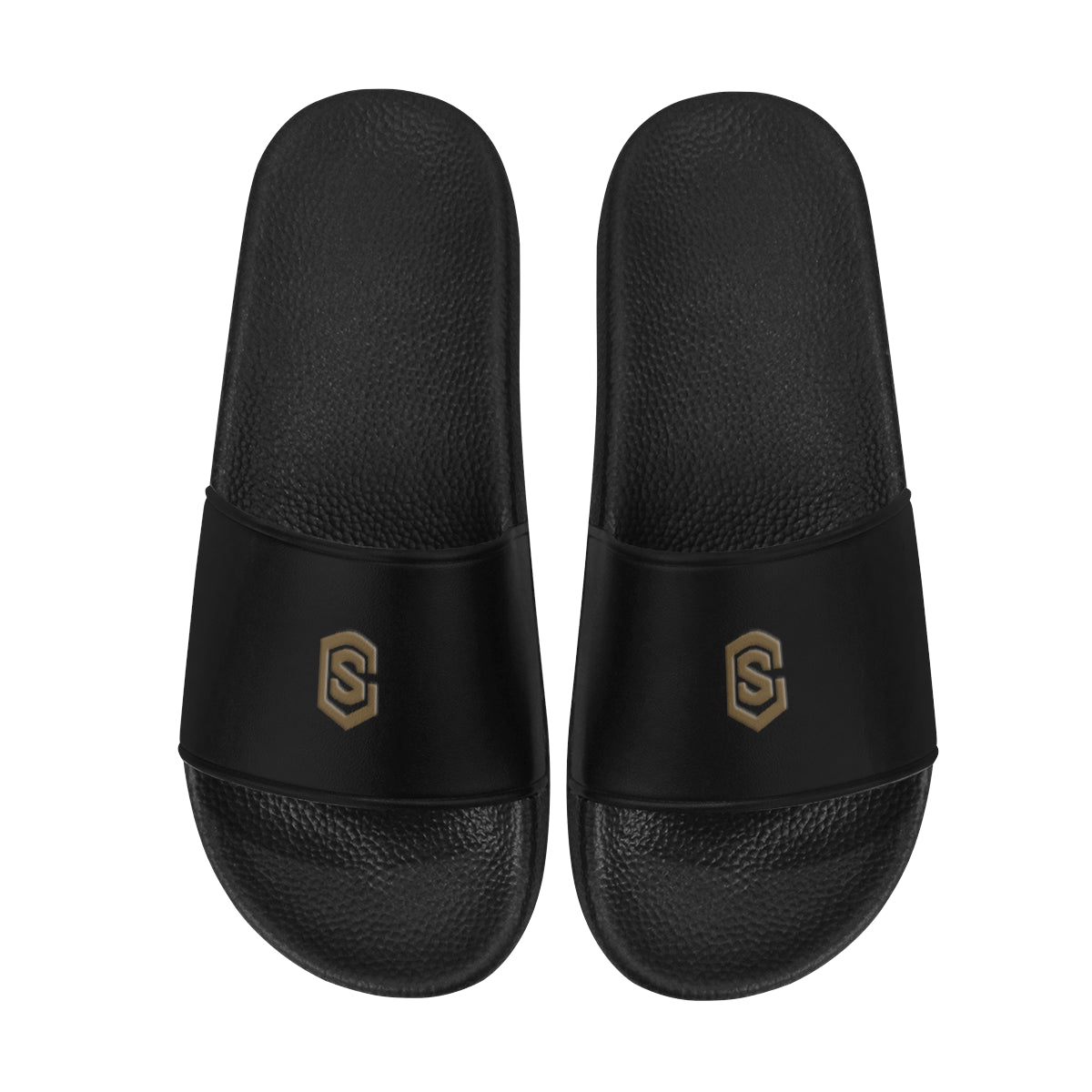 brown logo Men's Slide Sandals (Model 057)