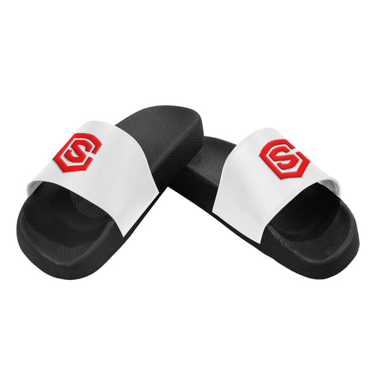 red logo Men's Slide Sandals (Model 057)