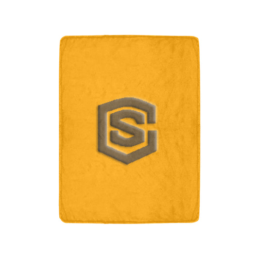 Orange Ultra-Soft Micro Fleece Blanket with Brown Logo Ultra-Soft Micro Fleece Blanket 30"x40"