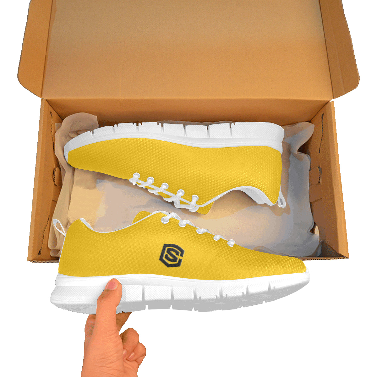 black logo Women's Breathable Running Shoes (Model 055)