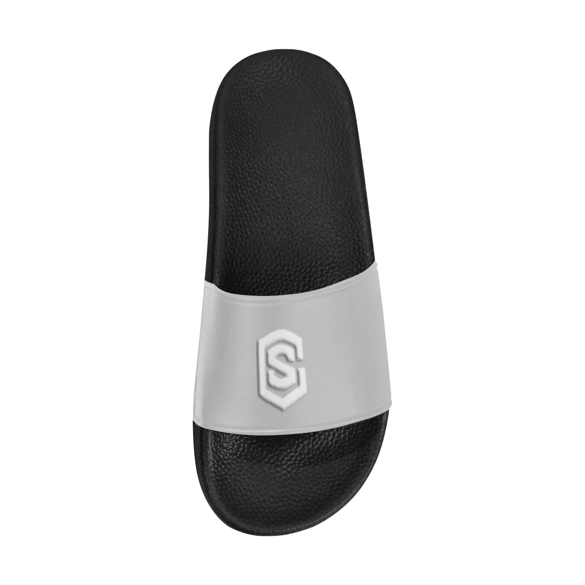 white logo Men's Slide Sandals (Model 057)