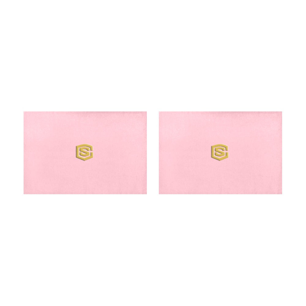 Pink Placemats 12" x 18" With Gold Logo Placemats 12" x 18" (Set of 2)