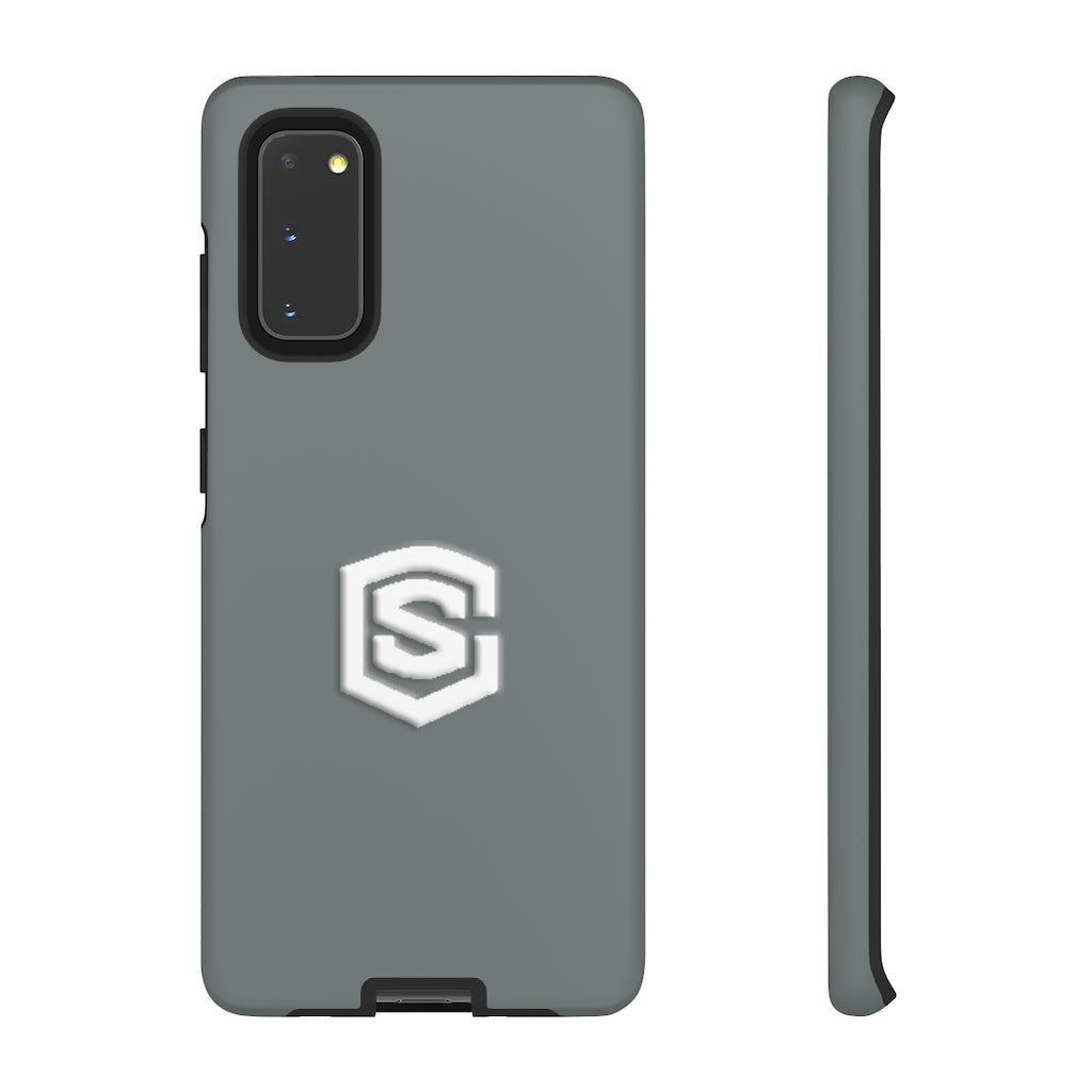 Grey Tough Cases White Logo