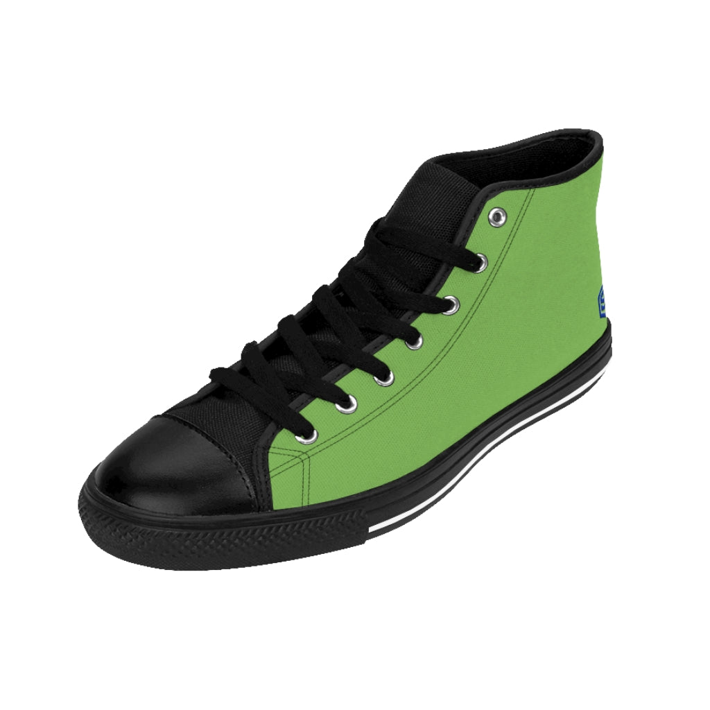 green Women's High-top Sneakers Blue logo