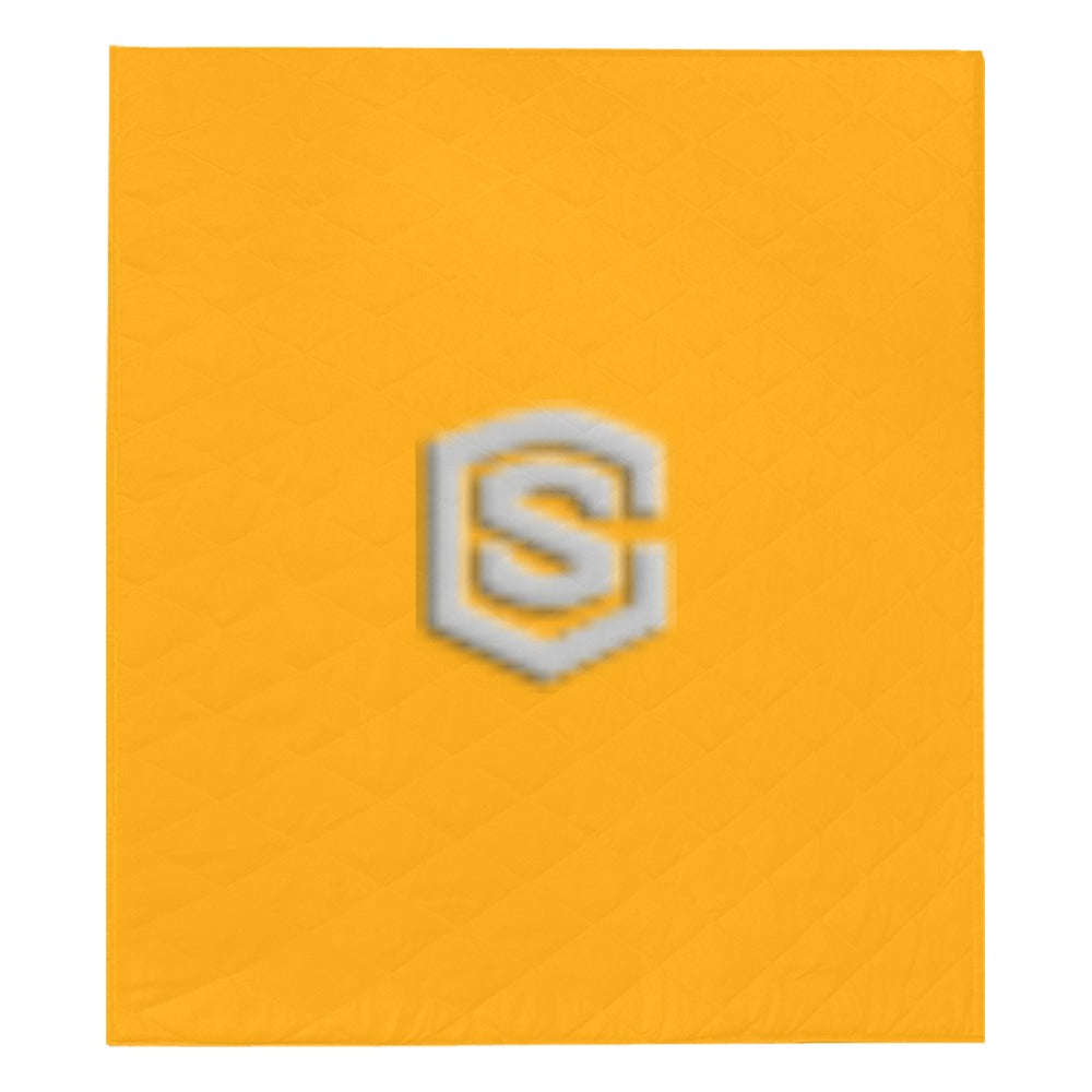 Orange  Quilt with Silver Logo Custom Quilt  70" x 80"