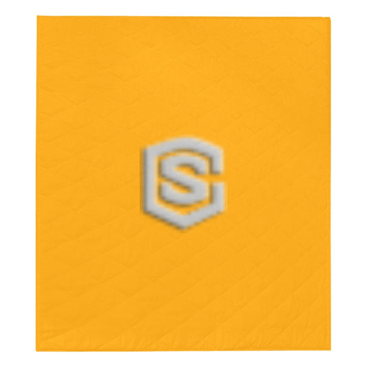 Orange  Quilt with Silver Logo Custom Quilt  70" x 80"