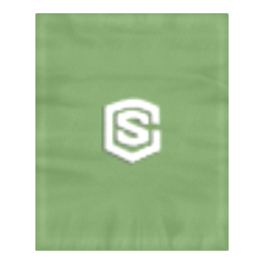 Green Duvet Cover White Logo 3-Piece Bedding Set (1 Duvet Cover 86"x70"; 2 Pillowcases 20"x30")(One Side)