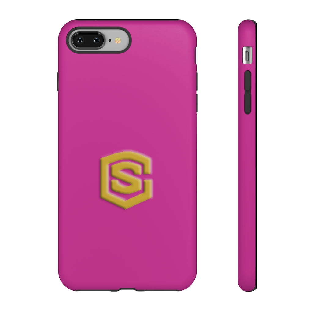 Pink Tough Cases Gold Logo