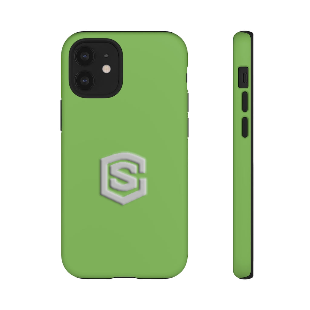 Green Tough Cases Silver Logo