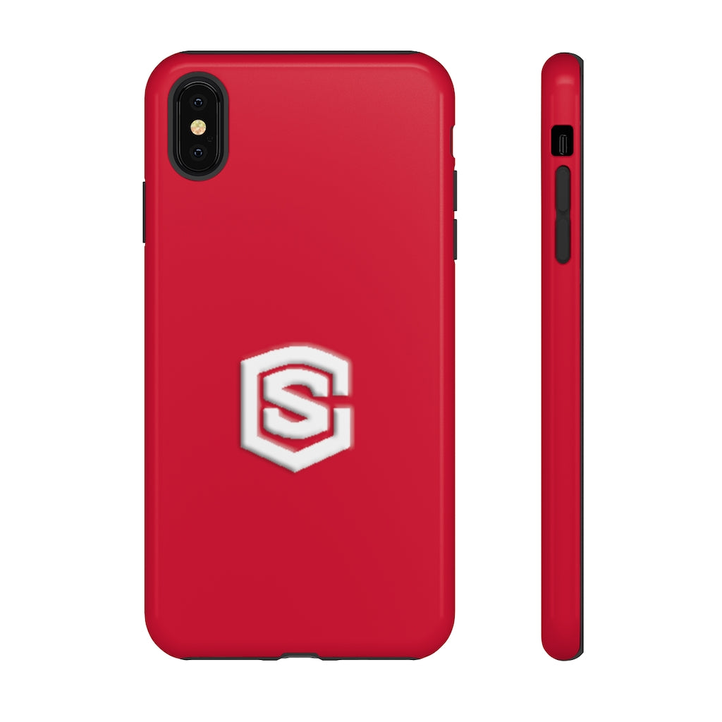 Red Tough Cases White Logo
