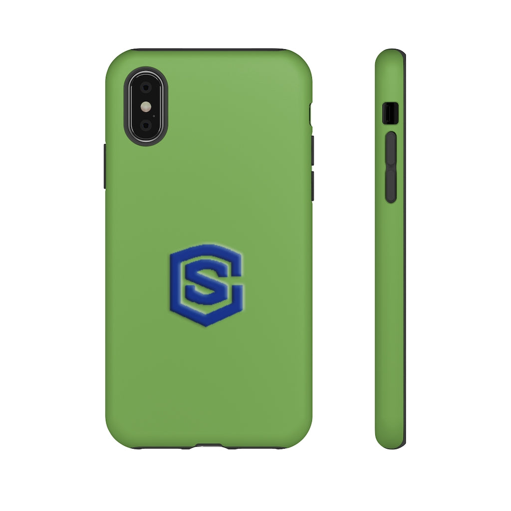 Green Tough Cases Blue Logo