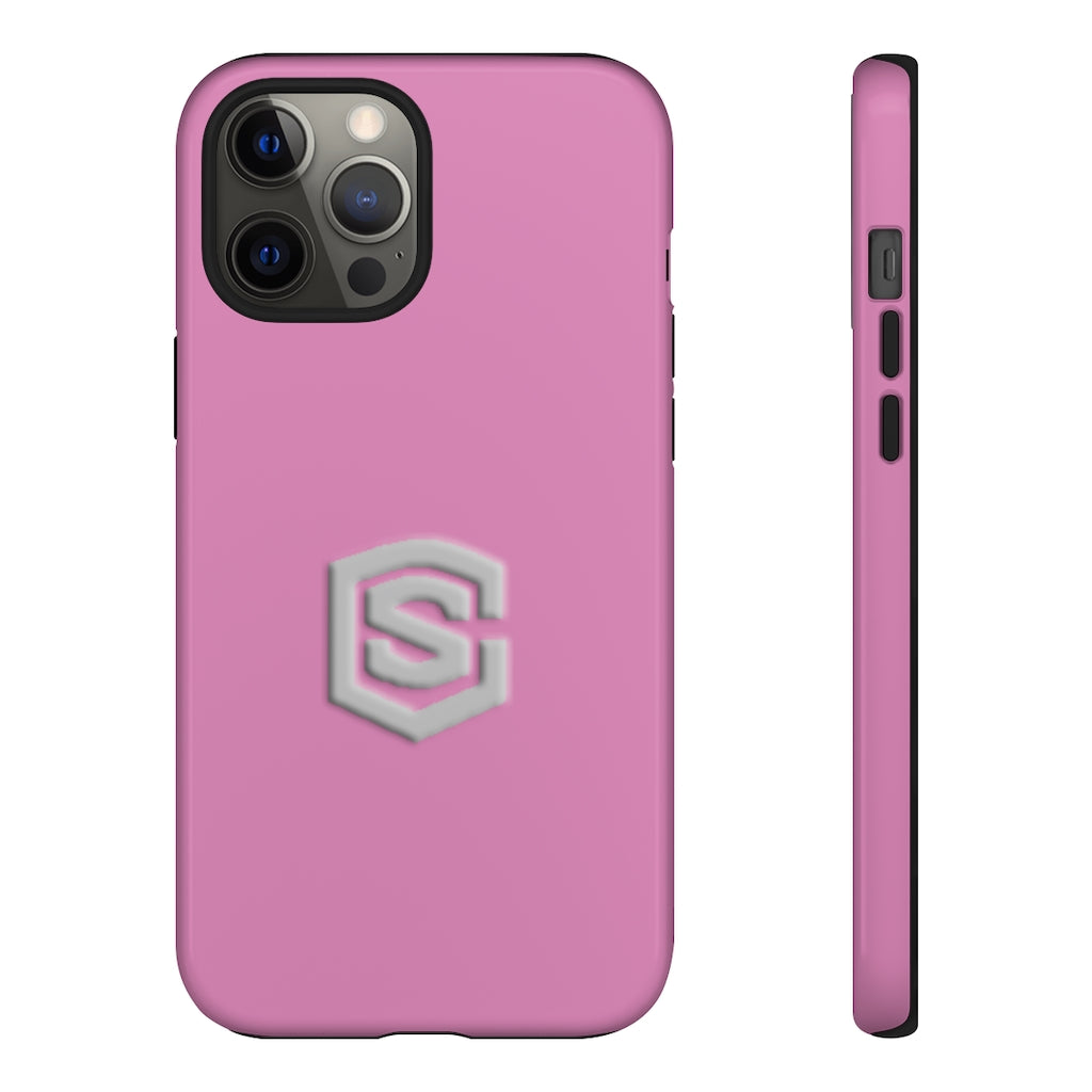 Pink Tough Cases Silver Logo