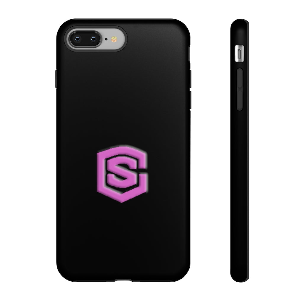 Black Tough Cases Pink Logo