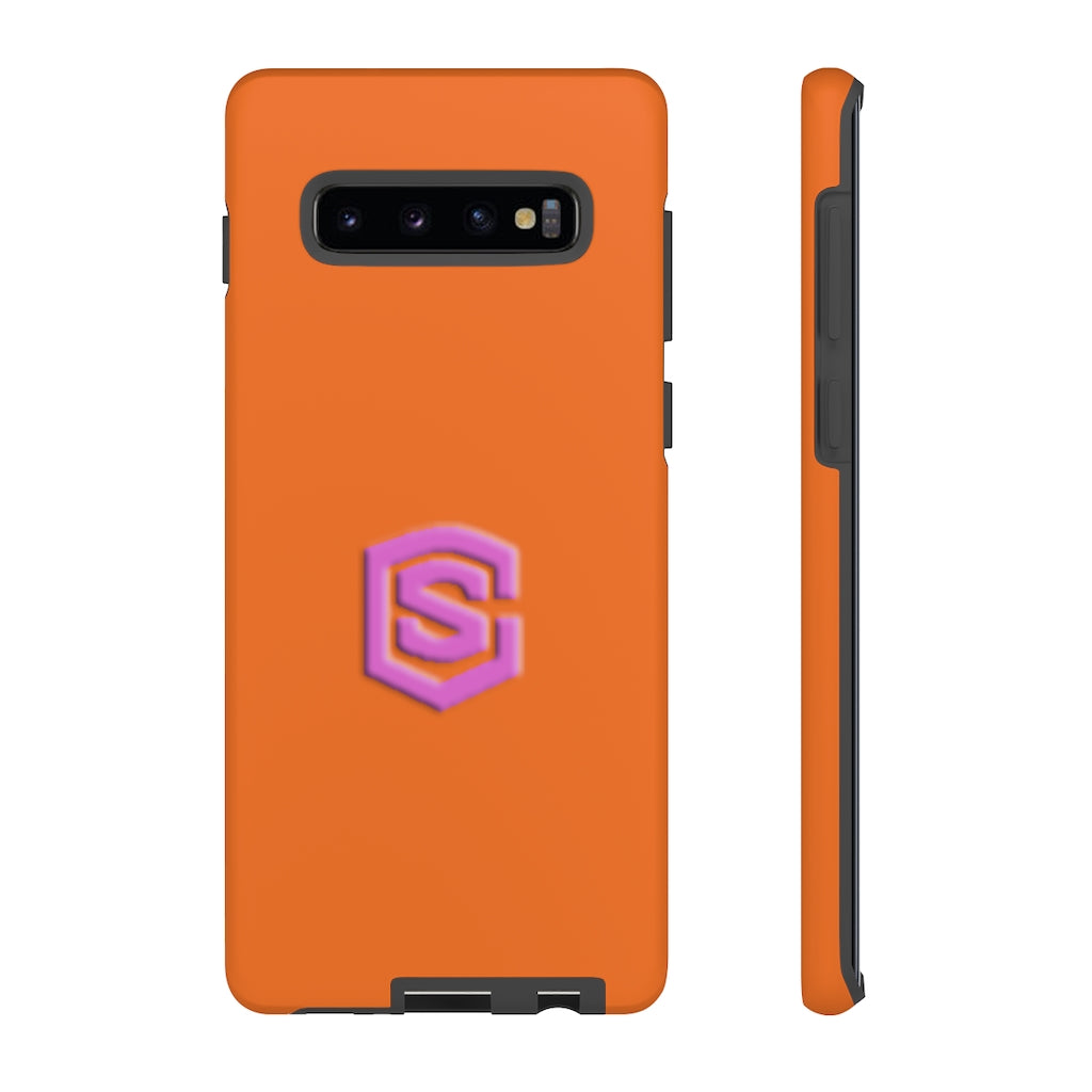 Orange Tough Cases Pink Logo