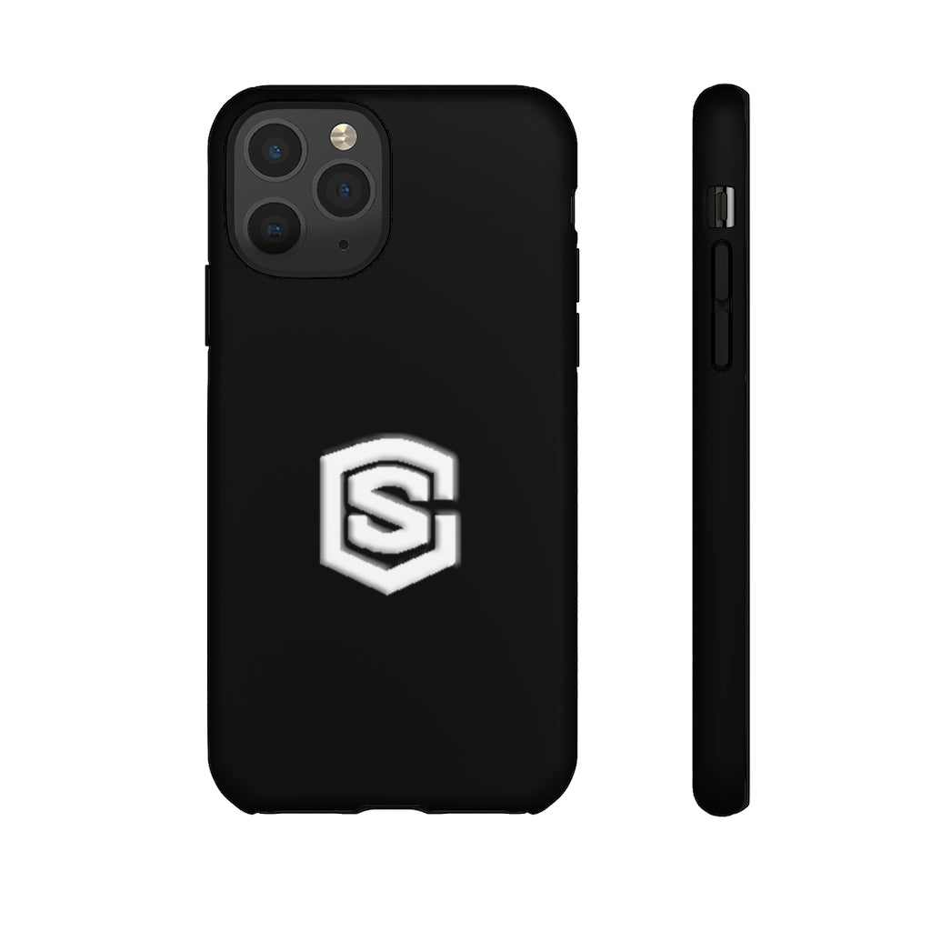 Black Tough Cases White Logo