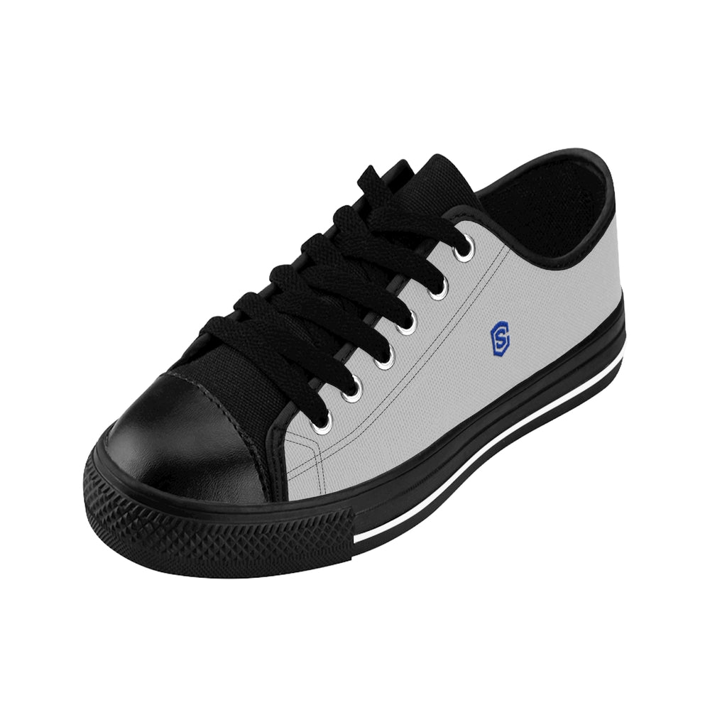 grey Men's Sneakers - blue logo
