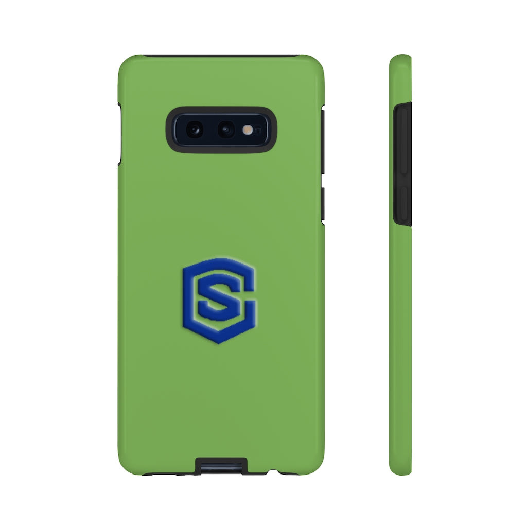 Green Tough Cases Blue Logo