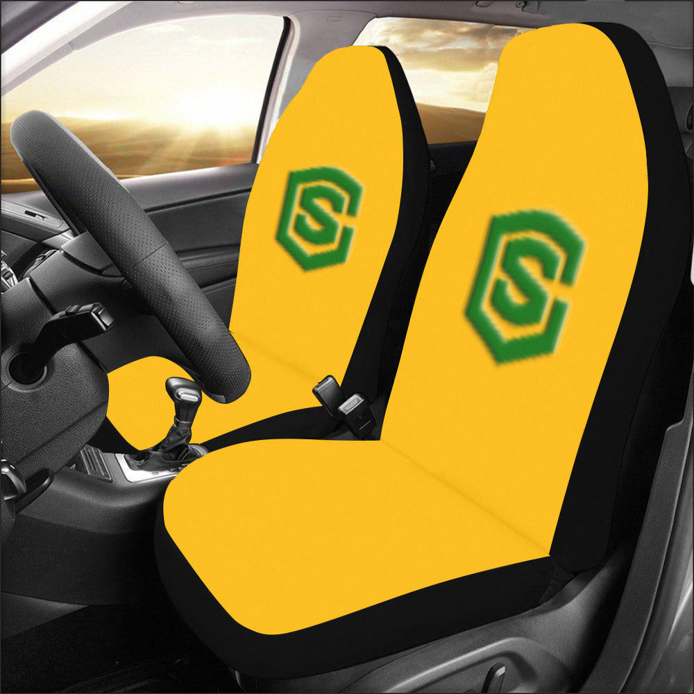 Orange Car Seat Covers Green Logo Car Seat Covers (Set of 2)