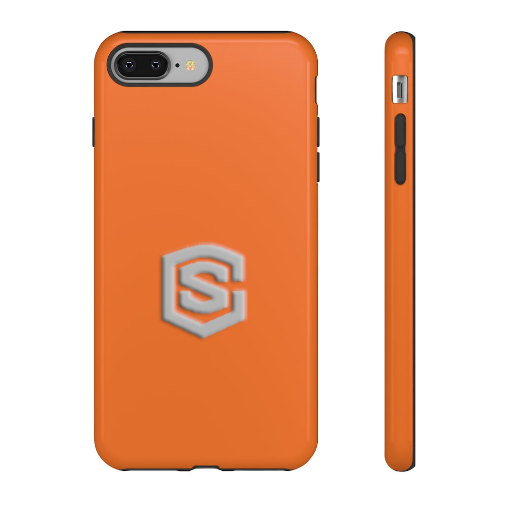 Orange Tough Cases Silver Logo
