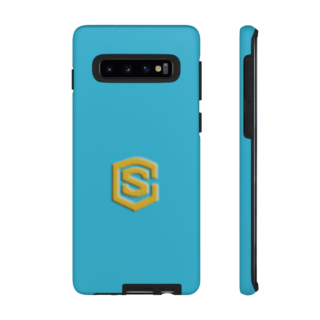 Blue Tough Cases Gold Logo