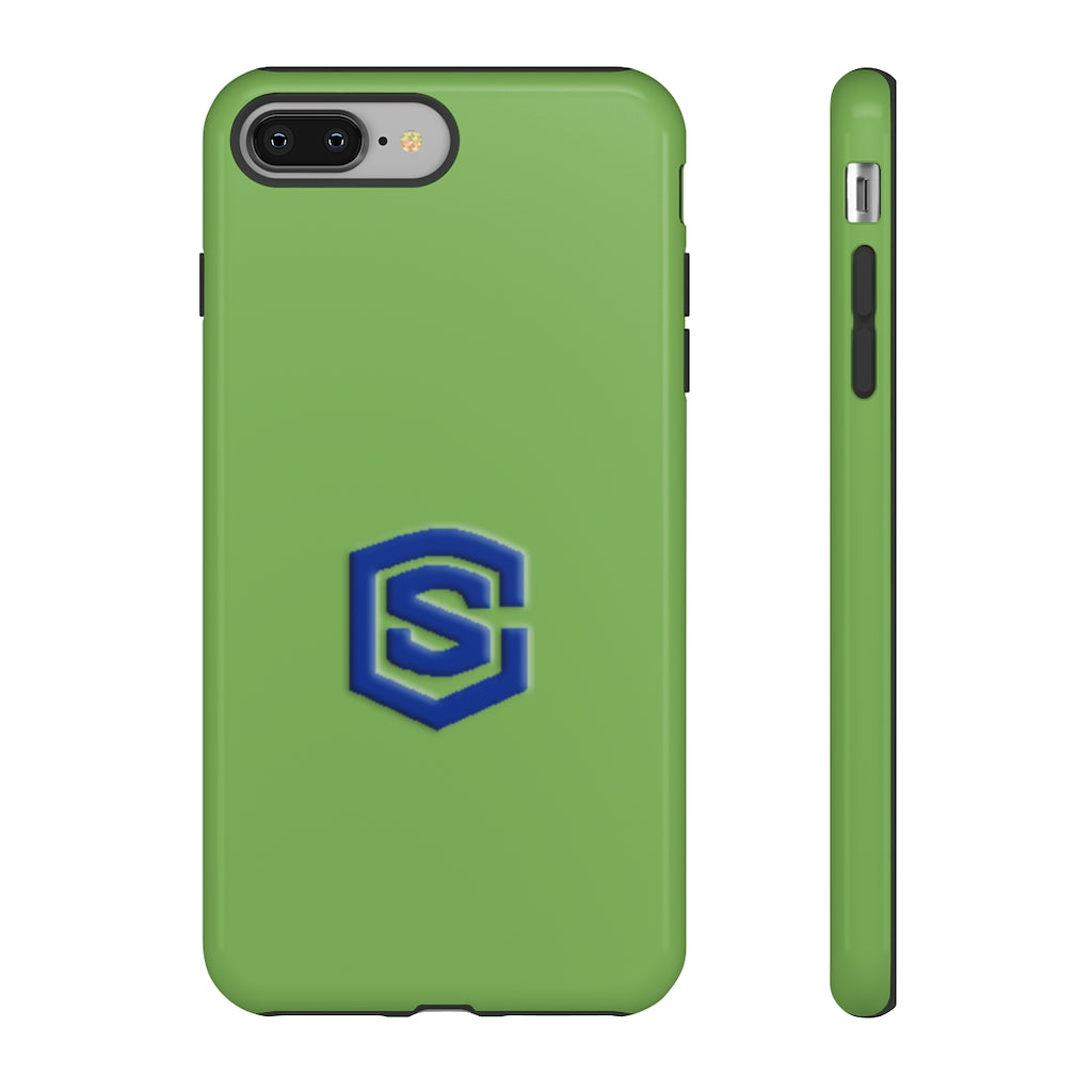 Green Tough Cases Blue Logo