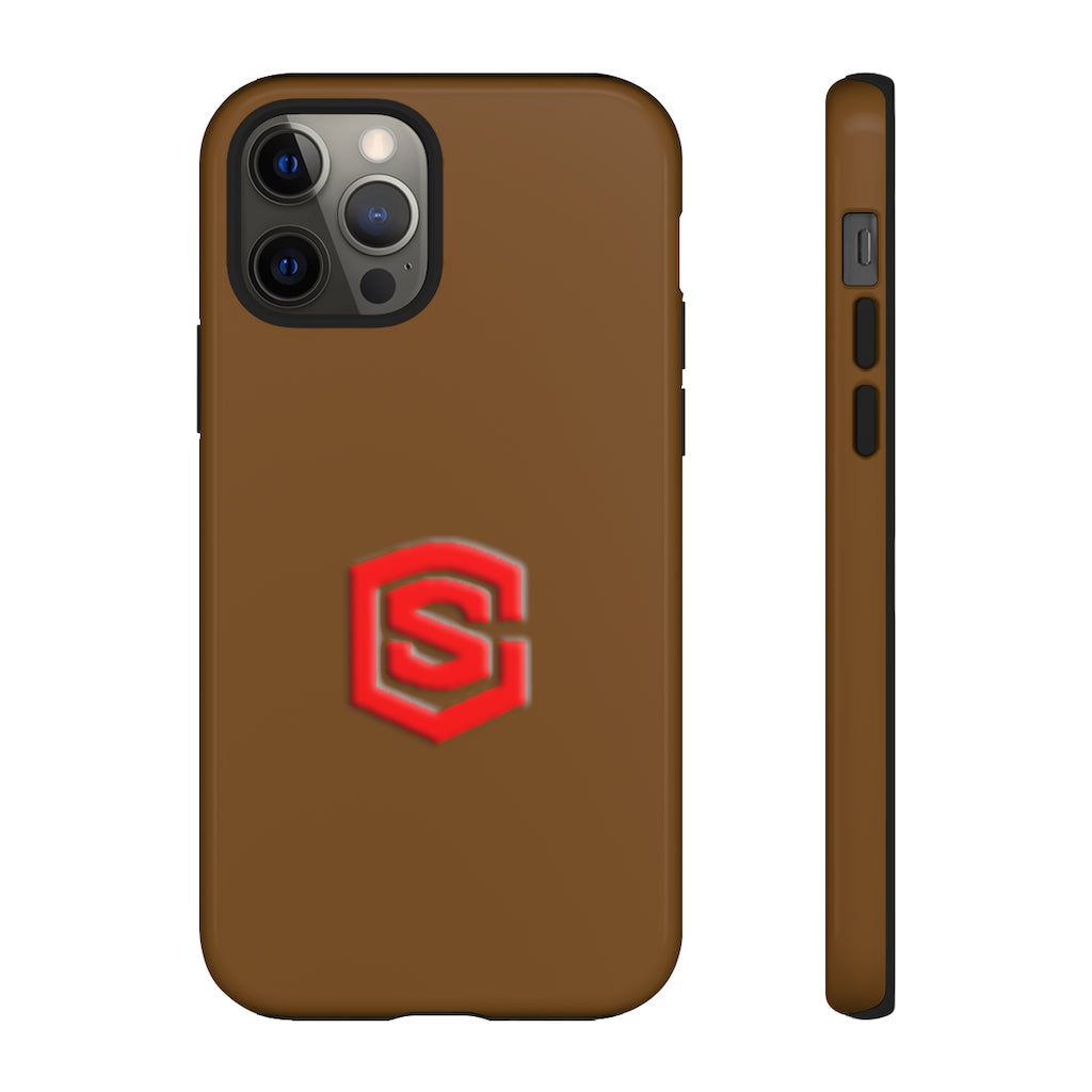 Brown Tough Cases Red Logo