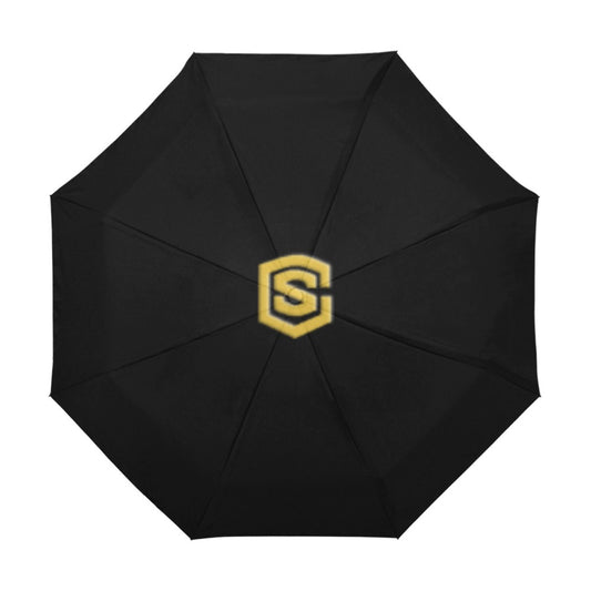 Black Anti-UV Automatic Umbrella With Gold Logo Anti-UV Automatic Umbrella(Outside Printing)(Model U09)