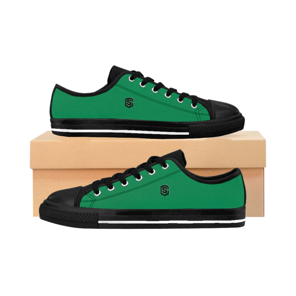green Men's Sneakers - black logo