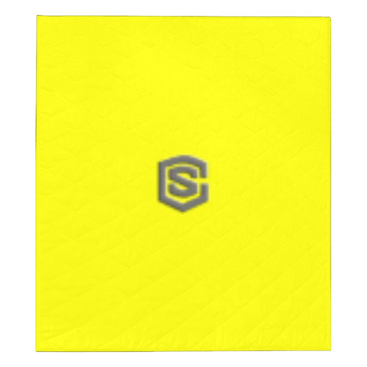 YELLOW CUSTOM QUILT GRAY LOGO Custom Quilt  70" x 80"